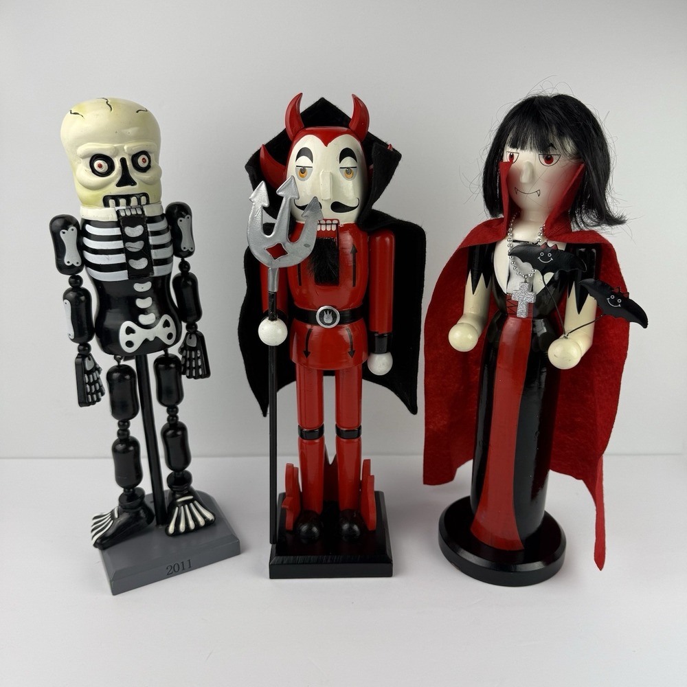 Red Devil Wife Skeleton Wooden Halloween Nutcrackers Target 2011